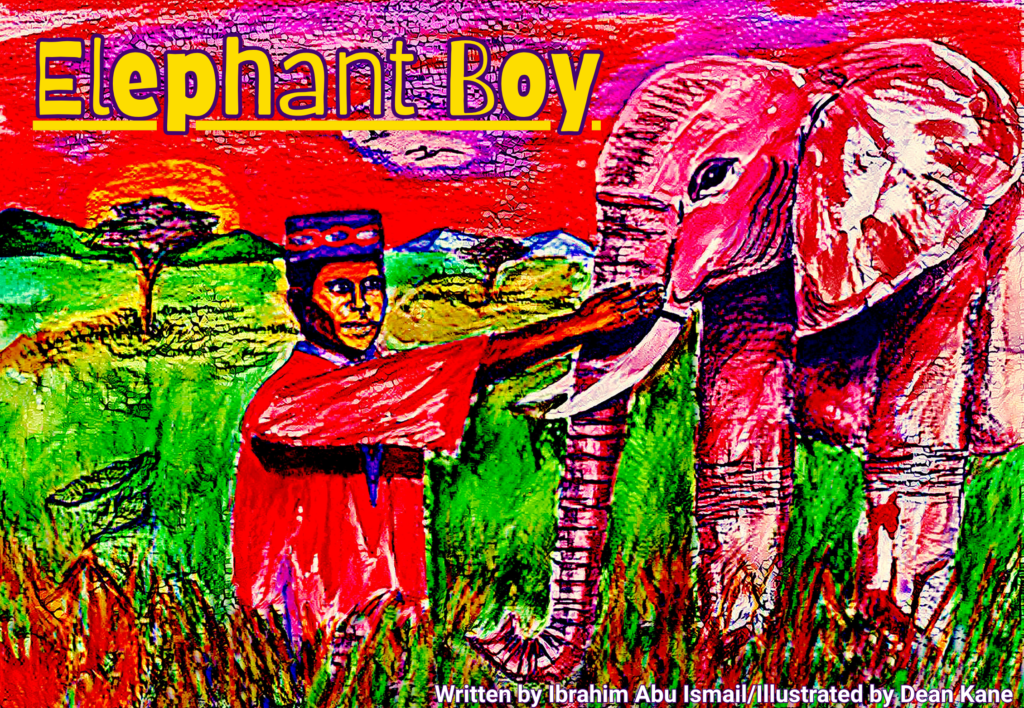 Cover of Elephant Boy. Shows Ahmed petting elephant.